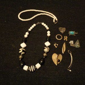 PUKA SHELLS ETHNIC NECK HEART PIN TURTLE PEND ETC LOT